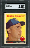 1958 Topps Baseball #088 Duke Snider Dodgers SGC 4.5 VG-EX+ 522233