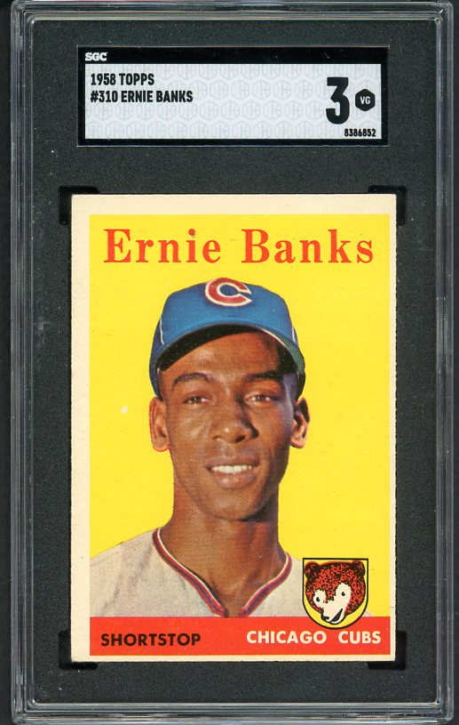 1958 Topps Baseball #310 Ernie Banks Cubs SGC 3 VG 522237