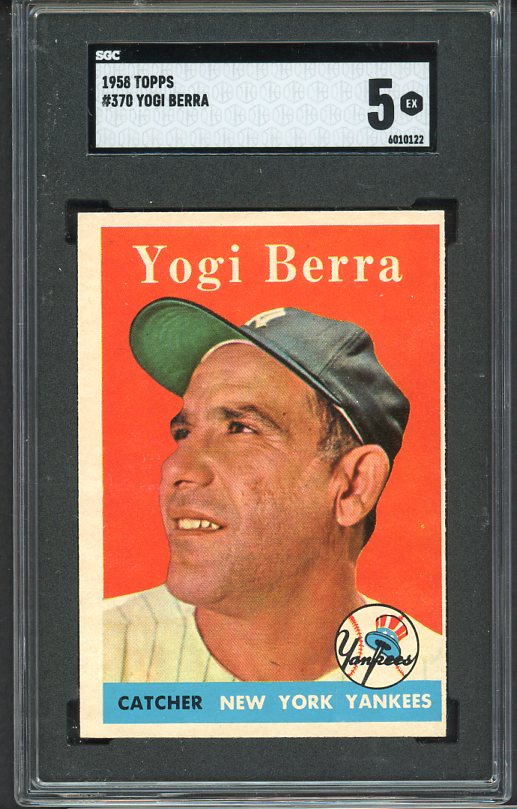 1958 Topps Baseball #370 Yogi Berra Yankees SGC 5 EX 522239