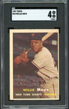 1957 Topps Baseball #010 Willie Mays Giants SGC 4 VG-EX 522257