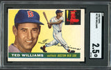 1955 Topps Baseball #002 Ted Williams Red Sox SGC 2.5 GD+ 522272