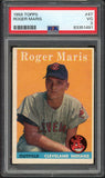 1958 Topps Baseball #047 Roger Maris Indians PSA 3 VG 522276