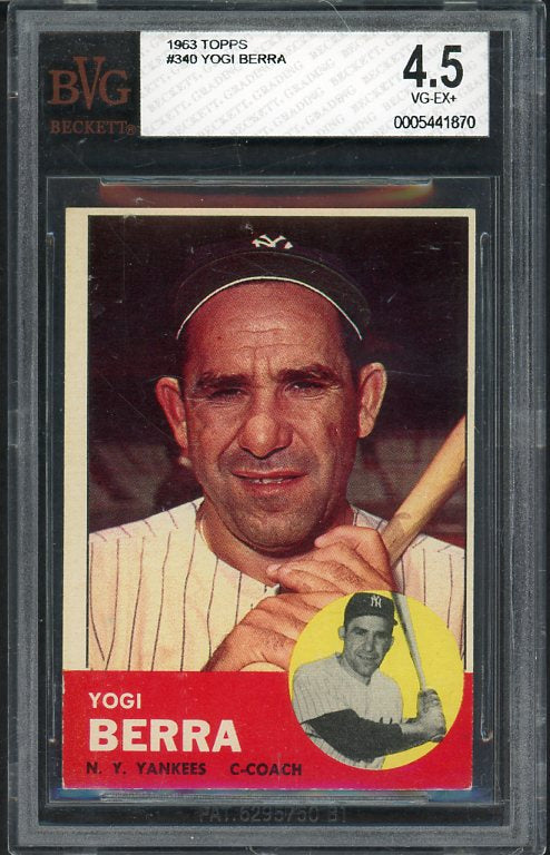 1963 Topps Baseball #340 Yogi Berra Yankees BVG 4.5 VG-EX+ 522289