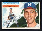 1956 Topps Baseball #010 Warren Spahn Braves EX White 522294