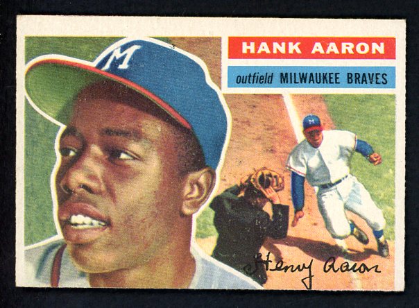 1956 Topps Baseball #031 Hank Aaron Braves VG-EX White 522297