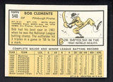 1963 Topps Baseball #540 Roberto Clemente Pirates EX 522305