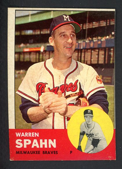 1963 Topps Baseball #320 Warren Spahn Braves VG-EX 522311