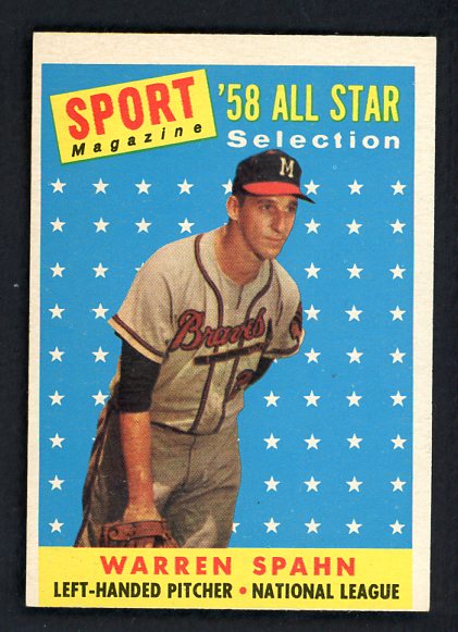 1958 Topps Baseball #494 Warren Spahn A.S. Braves EX-MT 522313