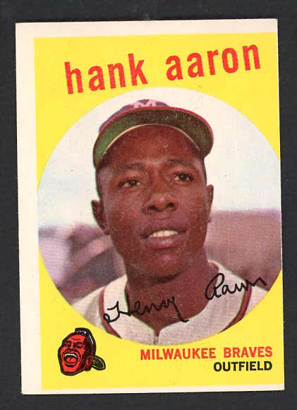 1959 Topps Baseball #380 Hank Aaron Braves VG-EX 522324