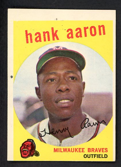 1959 Topps Baseball #380 Hank Aaron Braves VG-EX 522326