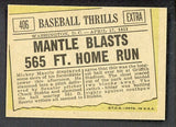 1961 Topps Baseball #406 Mickey Mantle IA Yankees VG-EX 522341