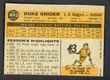 1960 Topps Baseball #493 Duke Snider Dodgers EX 522346