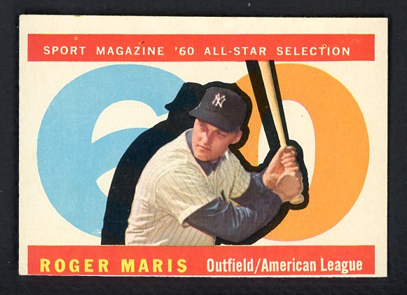 1960 Topps Baseball #565 Roger Maris A.S. Yankees EX 522349