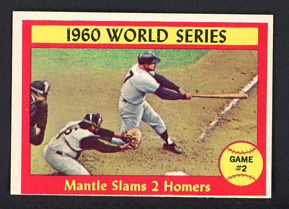 1961 Topps Baseball #307 World Series Game 2 Mickey Mantle VG-EX 522361