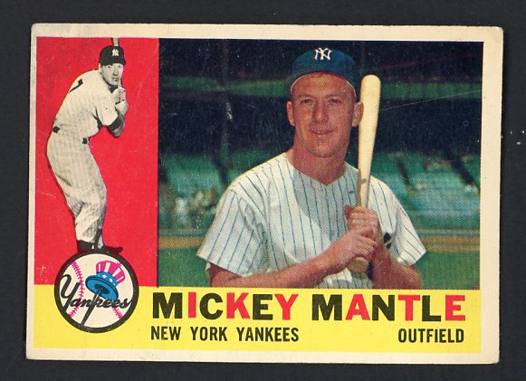 1960 Topps Baseball #350 Mickey Mantle Yankees VG 522363