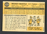 1960 Topps Baseball #350 Mickey Mantle Yankees VG 522363