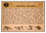 1960 Topps Baseball #007 Willie Mays Bill Rigney EX-MT 522365