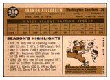 1960 Topps Baseball #210 Harmon Killebrew Senators EX 522366