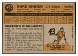 1960 Topps Baseball #493 Duke Snider Dodgers EX-MT 522378