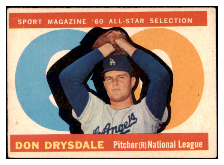 1960 Topps Baseball #570 Don Drysdale A.S. Dodgers VG-EX 522381