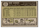 1961 Topps Baseball #211 Bob Gibson Cardinals EX-MT 522393