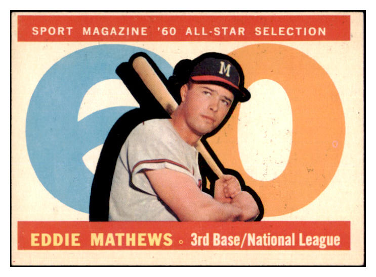 1960 Topps Baseball #558 Eddie Mathews A.S. Braves EX-MT 522399