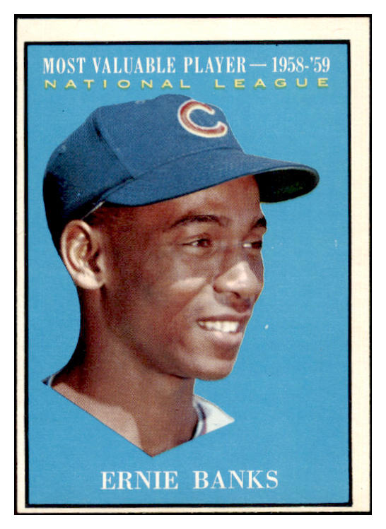 1961 Topps Baseball #485 Ernie Banks MVP Cubs EX-MT 522400