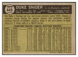 1961 Topps Baseball #443 Duke Snider Dodgers EX-MT 522402