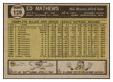 1961 Topps Baseball #120 Eddie Mathews Braves EX 522406