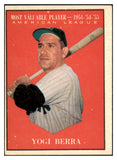 1961 Topps Baseball #472 Yogi Berra MVP Yankees VG-EX 522408