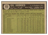 1961 Topps Baseball #460 Gil Hodges Dodgers EX-MT 522409