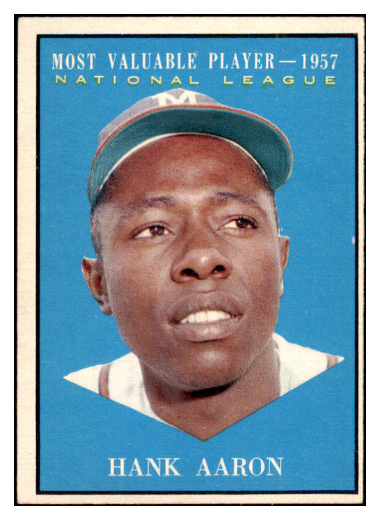 1961 Topps Baseball #484 Hank Aaron MVP Braves EX-MT 522410