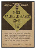 1961 Topps Baseball #482 Willie Mays MVP Giants EX-MT 522411