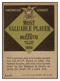 1961 Topps Baseball #471 Phil Rizzuto MVP Yankees VG-EX 522415