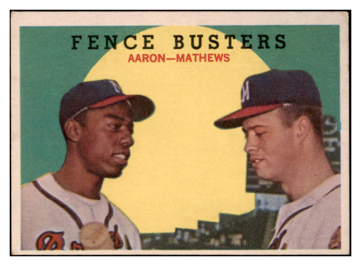 1959 Topps Baseball #212 Hank Aaron Eddie Mathews VG-EX 522419