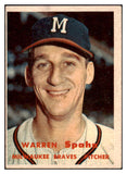 1957 Topps Baseball #090 Warren Spahn Braves EX-MT 522431