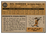 1960 Topps Baseball #295 Gil Hodges Dodgers EX 522461