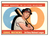 1960 Topps Baseball #558 Eddie Mathews A.S. Braves EX 522464