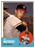 1963 Topps Baseball #275 Eddie Mathews Braves EX-MT 522491