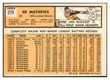 1963 Topps Baseball #275 Eddie Mathews Braves EX-MT 522491