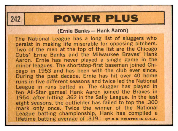 1963 Topps Baseball #242 Hank Aaron Ernie Banks EX-MT 522494