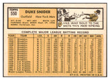 1963 Topps Baseball #550 Duke Snider Mets EX-MT 522512