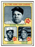 1973 Topps Baseball #001 Hank Aaron Babe Ruth Willie Mays VG-EX 522520