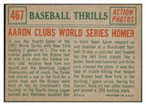 1959 Topps Baseball #467 Hank Aaron IA Braves EX-MT 522537