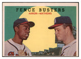 1959 Topps Baseball #212 Hank Aaron Eddie Mathews EX 522547