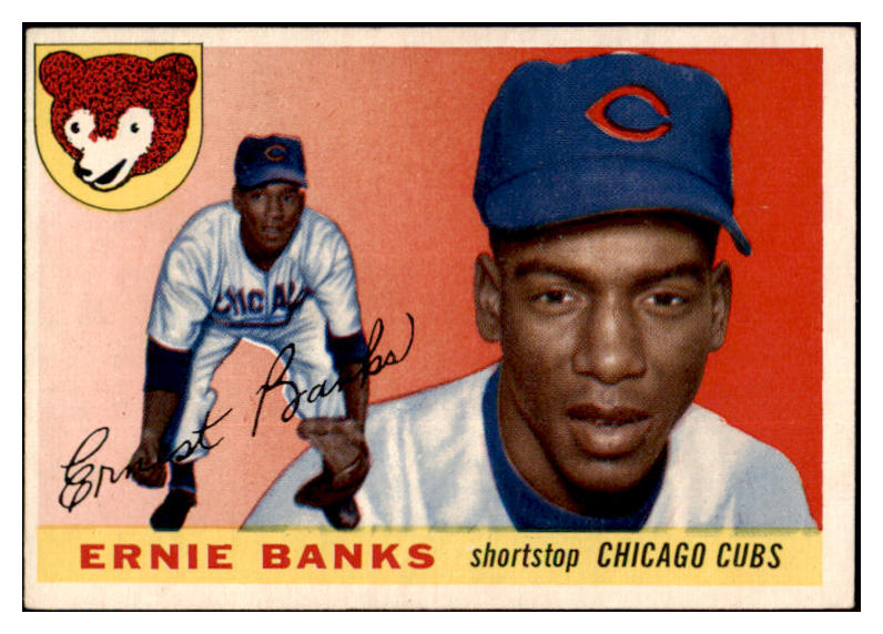 1955 Topps Baseball #028 Ernie Banks Cubs EX+/EX-MT 522554