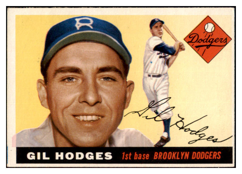 1955 Topps Baseball #187 Gil Hodges Dodgers EX+/EX-MT 522555