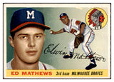 1955 Topps Baseball #155 Eddie Mathews Braves EX+/EX-MT 522556