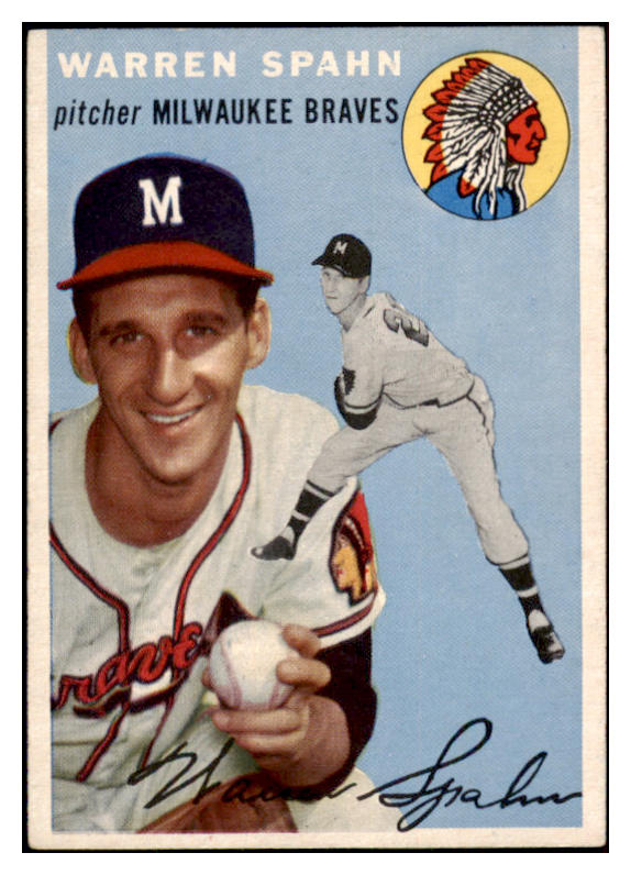 1954 Topps Baseball #020 Warren Spahn Braves VG-EX 522557