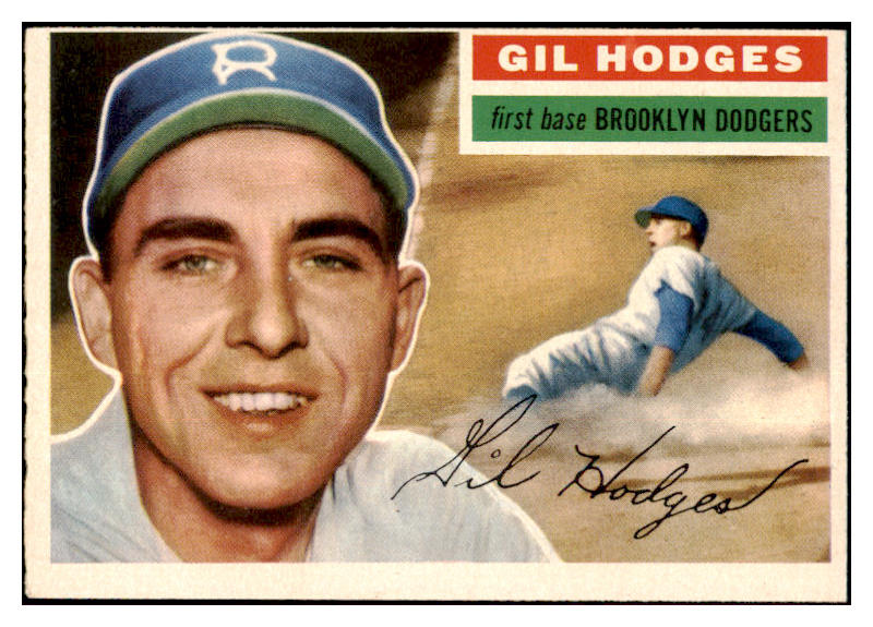 1956 Topps Baseball #145 Gil Hodges Dodgers EX Gray 522570